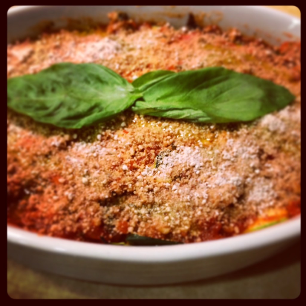 Eggplant zucchini bolognese paleo lasagna Amy the Family Chef